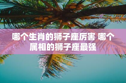 哪个生肖的狮子座厉害 哪个属相的狮子座最强