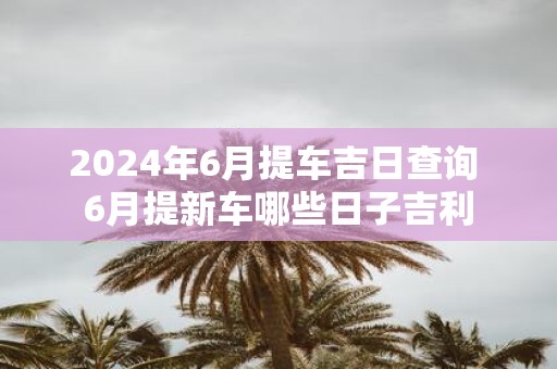 2025年6月提车吉日查询 6月提新车哪些日子吉利