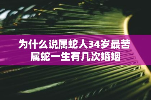 为什么说属蛇人34岁最苦 属蛇一生有几次婚姻