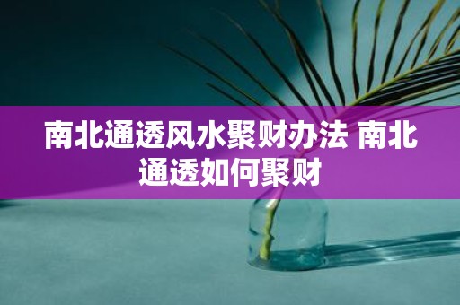 南北通透风水聚财办法 南北通透如何聚财
