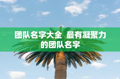 团队名字大全 最有凝聚力的团队名字