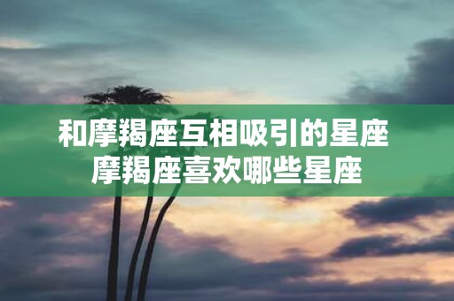 和摩羯座互相吸引的星座 摩羯座喜欢哪些星座