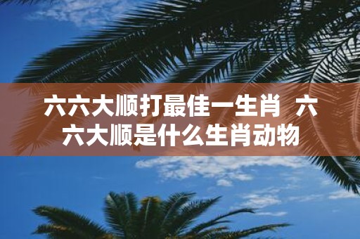 六六大顺打最佳一生肖 六六大顺是什么生肖动物