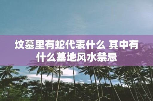 坟墓里有蛇代表什么 其中有什么墓地风水禁忌