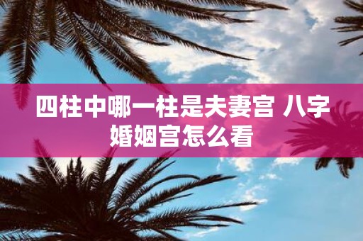 四柱中哪一柱是夫妻宫 八字婚姻宫怎么看
