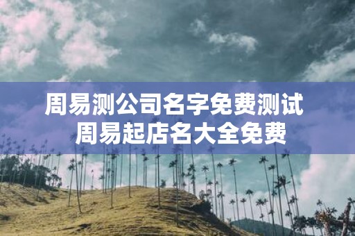 周易测公司名字免费测试 周易起店名大全免费