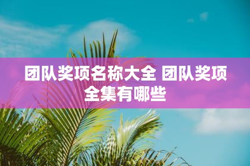 团队奖项名称大全 团队奖项全集有哪些