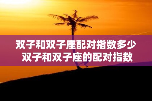 双子和双子座配对指数多少 双子和双子座的配对指数有多高