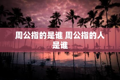 周公指的是谁 周公指的人是谁