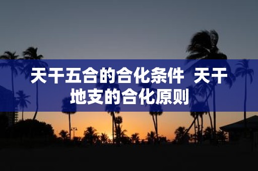 天干五合的合化条件 天干地支的合化原则