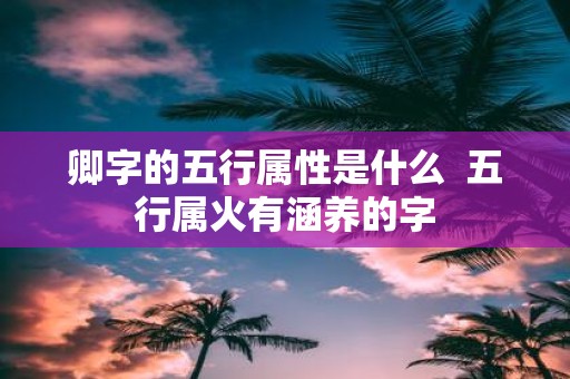 卿字的五行属性是什么 五行属火有涵养的字