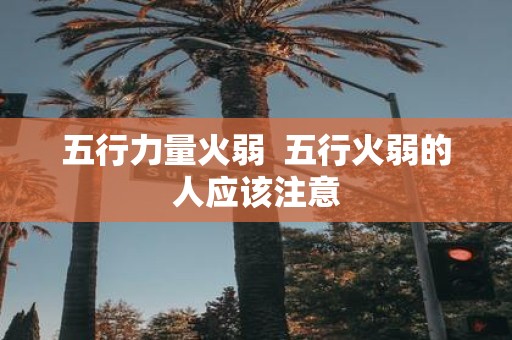 五行力量火弱 五行火弱的人应该注意