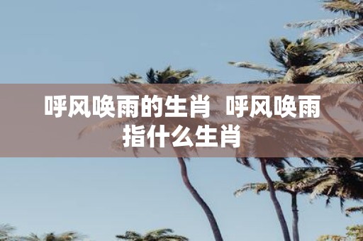 呼风唤雨的生肖 呼风唤雨指什么生肖