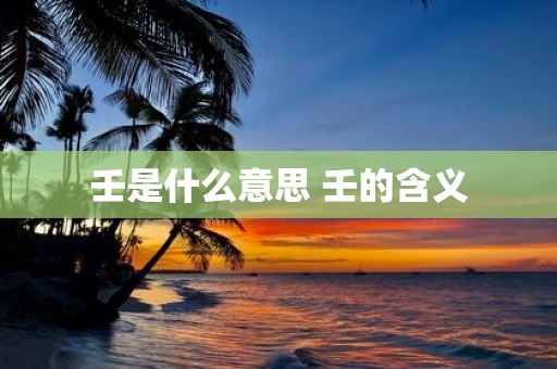 壬是什么意思 壬的含义
