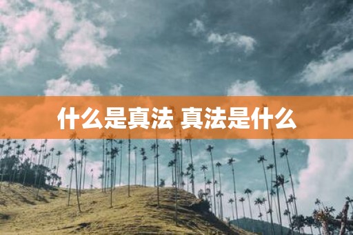 什么是真法 真法是什么