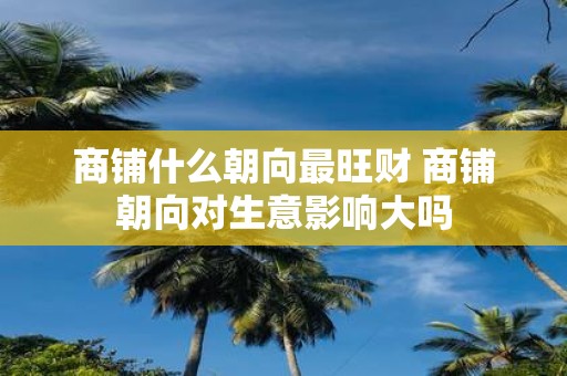 商铺什么朝向最旺财 商铺朝向对生意影响大吗