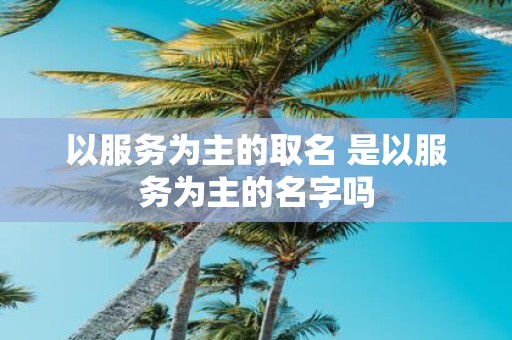 以服务为主的取名 是以服务为主的名字吗
