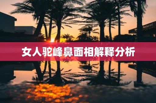 女人驼峰鼻面相解释分析