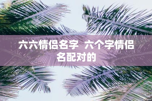六六情侣名字 六个字情侣名配对的