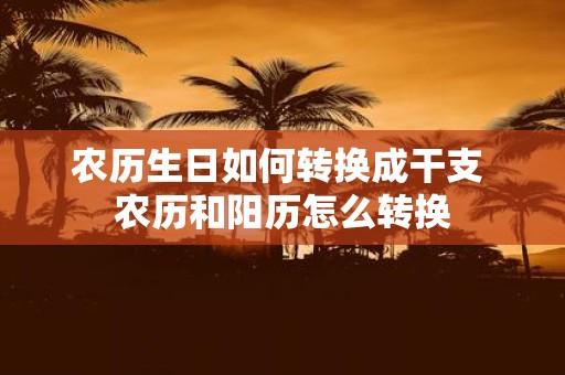 农历生日如何转换成干支 农历和阳历怎么转换