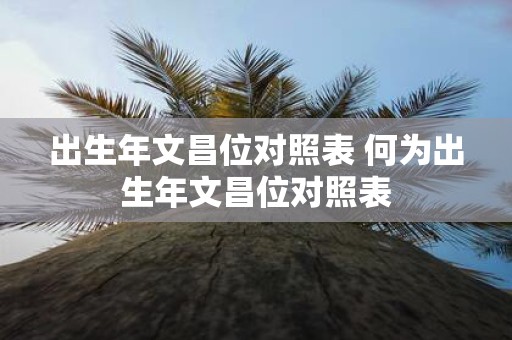 出生年文昌位对照表 何为出生年文昌位对照表