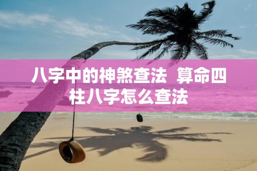 八字中的神煞查法 算命四柱八字怎么查法