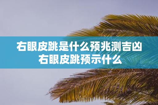 右眼皮跳是什么预兆测吉凶 右眼皮跳预示什么