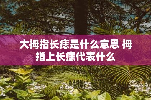 大拇指长痣是什么意思 拇指上长痣代表什么