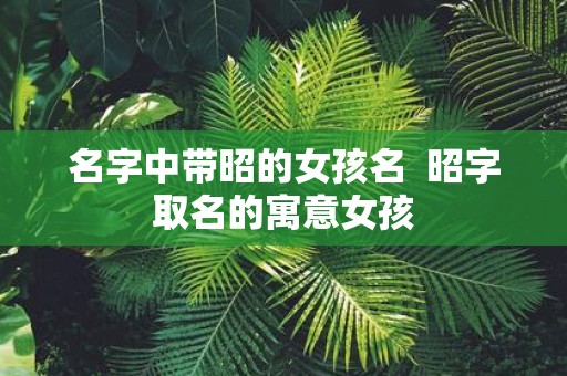 名字中带昭的女孩名 昭字取名的寓意女孩