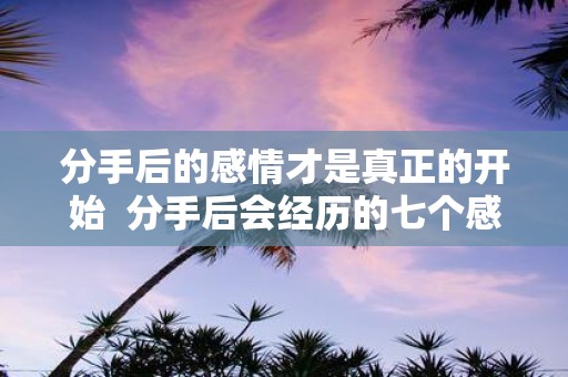 分手后的感情才是真正的开始 分手后会经历的七个感情阶段