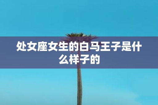 处女座女生的白马王子是什么样子的