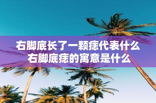 右脚底长了一颗痣代表什么 右脚底痣的寓意是什么
