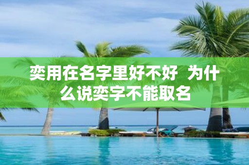 奕用在名字里好不好 为什么说奕字不能取名