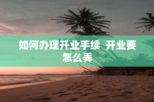 如何办理开业手续 开业要怎么弄