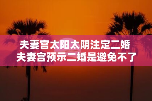 夫妻宫太阳太阴注定二婚 夫妻宫预示二婚是避免不了的吗