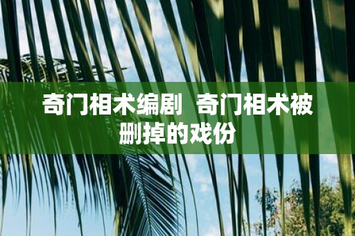 奇门相术编剧 奇门相术被删掉的戏份