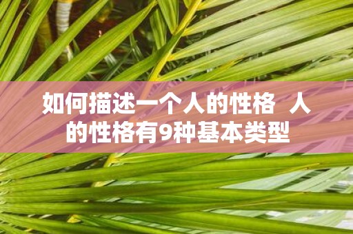 如何描述一个人的性格 人的性格有9种基本类型
