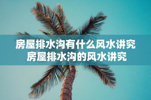房屋排水沟有什么风水讲究 房屋排水沟的风水讲究