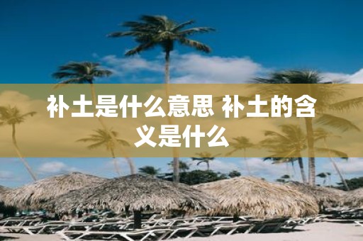 补土是什么意思 补土的含义是什么