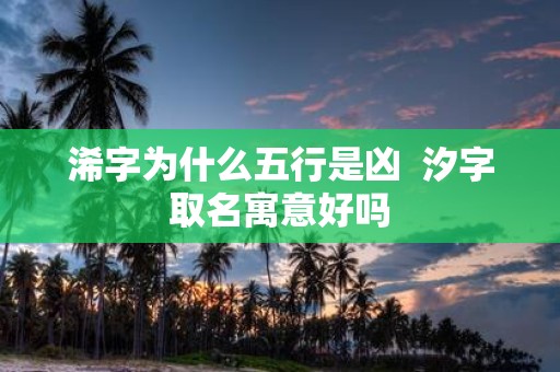 浠字为什么五行是凶 汐字取名寓意好吗