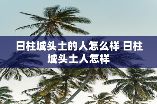 日柱城头土的人怎么样 日柱城头土人怎样