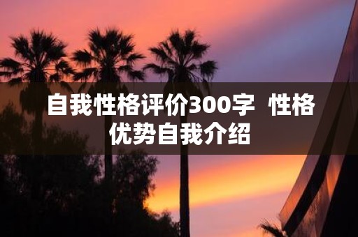自我性格评价300字  性格优势自我介绍