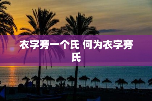 衣字旁一个氏 何为衣字旁氏