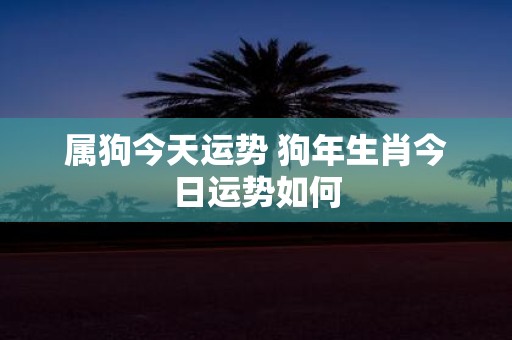 属狗今天运势 狗年生肖今日运势如何