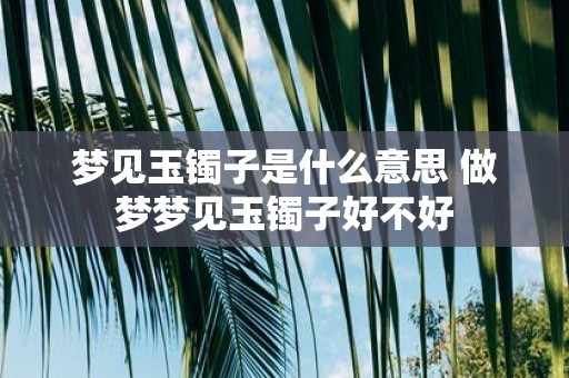 梦见玉镯子是什么意思 做梦梦见玉镯子好不好