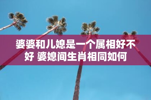 婆婆和儿媳是一个属相好不好 婆媳间生肖相同如何