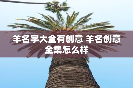 羊名字大全有创意 羊名创意全集怎么样
