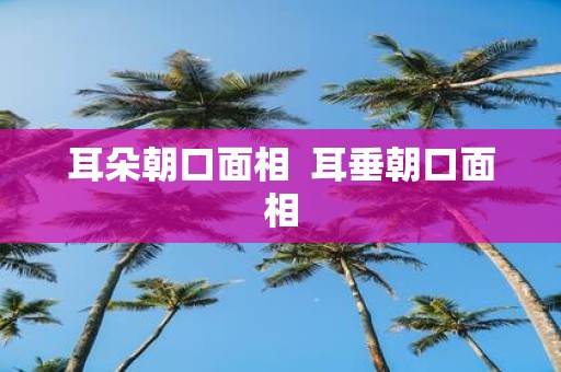 耳朵朝口面相 耳垂朝口面相