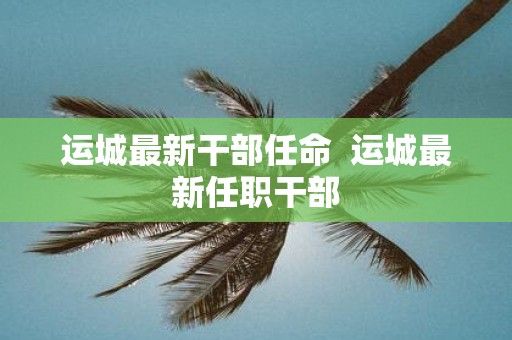 运城最新干部任命 运城最新任职干部