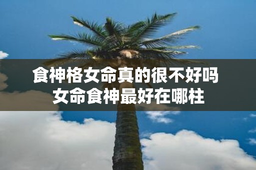 食神格女命真的很不好吗 女命食神最好在哪柱